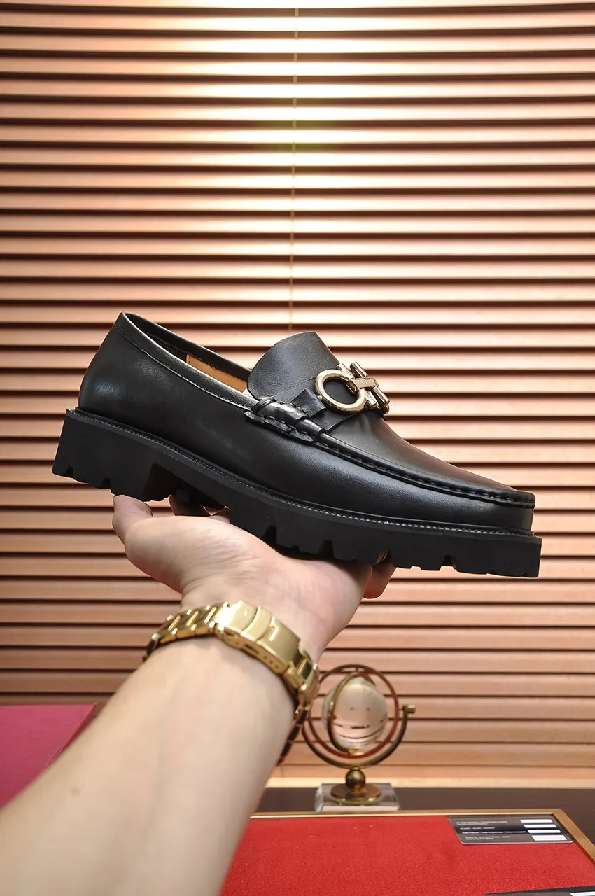 Men's men's shoes 💰540💶[Ferragamo/Ferragamo] (high-end Niuli) New 🍀 Ferragamo* - top version Ferragamo's classic formal leather shoes! Made of imported original cowhide, the inner top layer is comfortable cowhide lining! Original wear-resistant rubber outsole! High quality products! Code number 38-45 (45 customized)